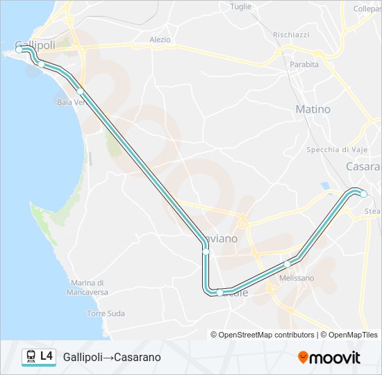 Percorso linea treno L4