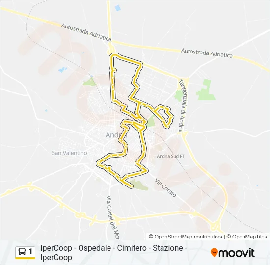 1 Bus Line Map