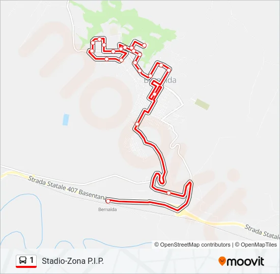 1 Bus Line Map