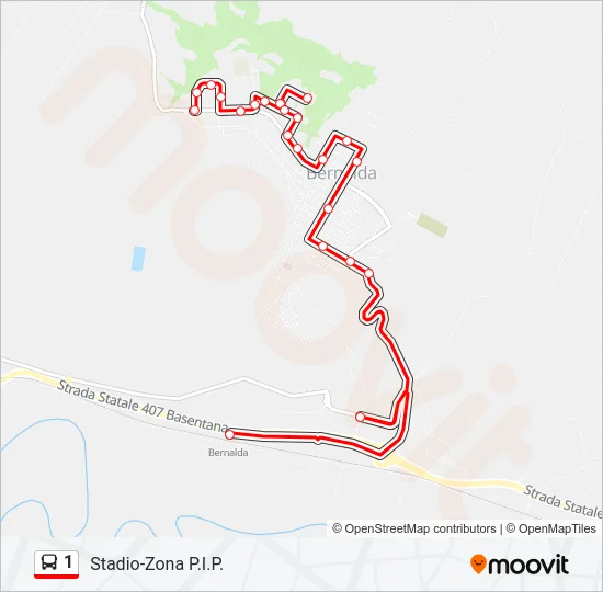 1 Bus Line Map