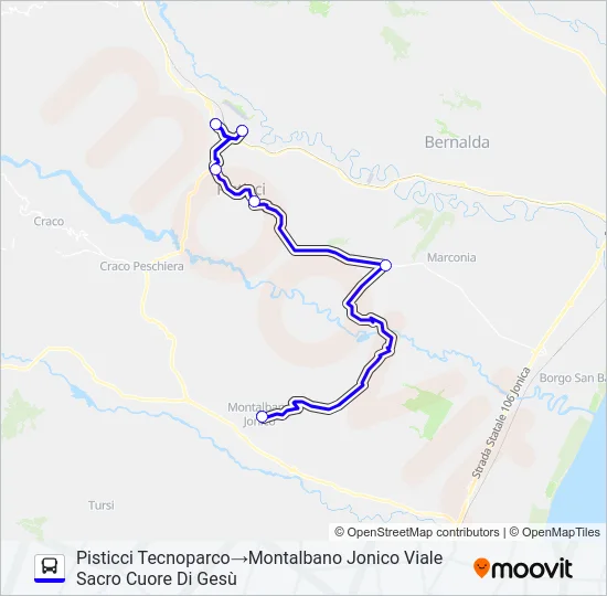 PISTICCI-MONTALBANO JONICO Bus Line Map