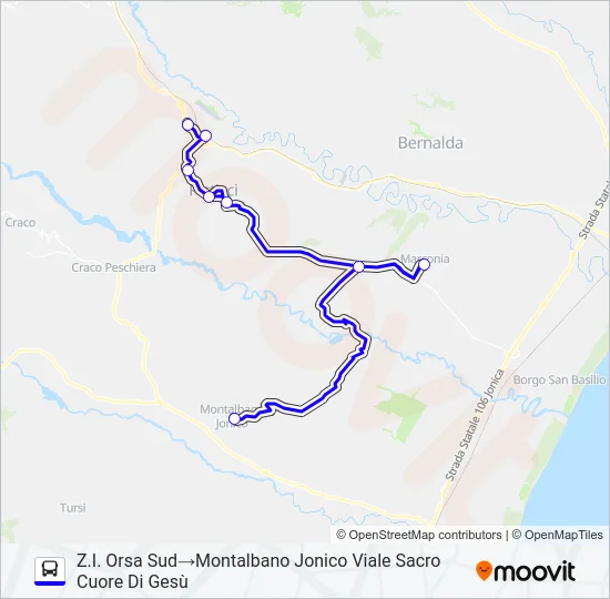 PISTICCI-MONTALBANO JONICO Bus Line Map