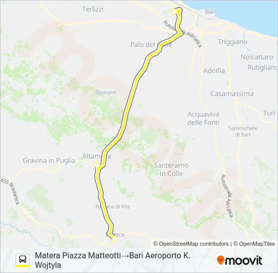 Percorso linea bus NAVETTA AEROPORTO