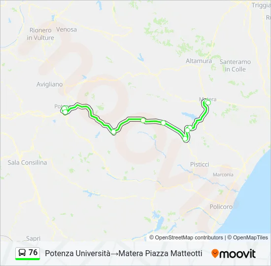 76 Bus Line Map