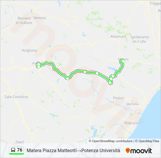 76 Bus Line Map