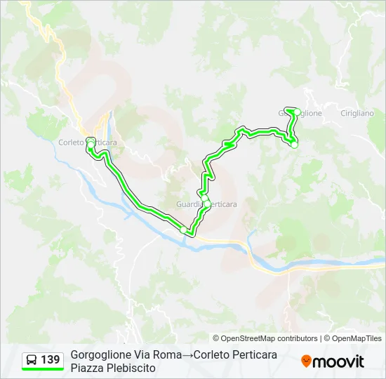 Percorso linea bus 139