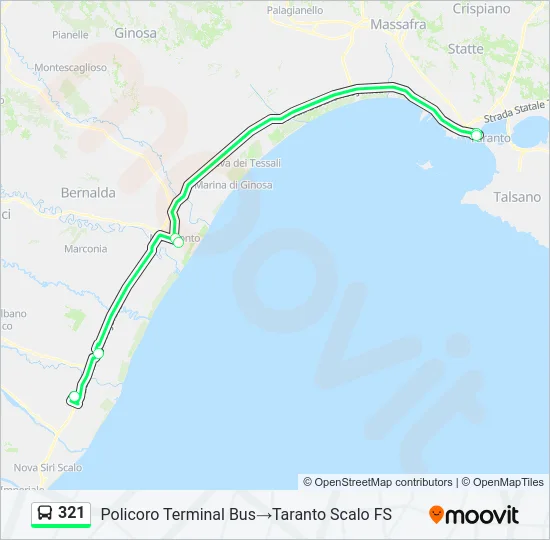 Percorso linea bus 321