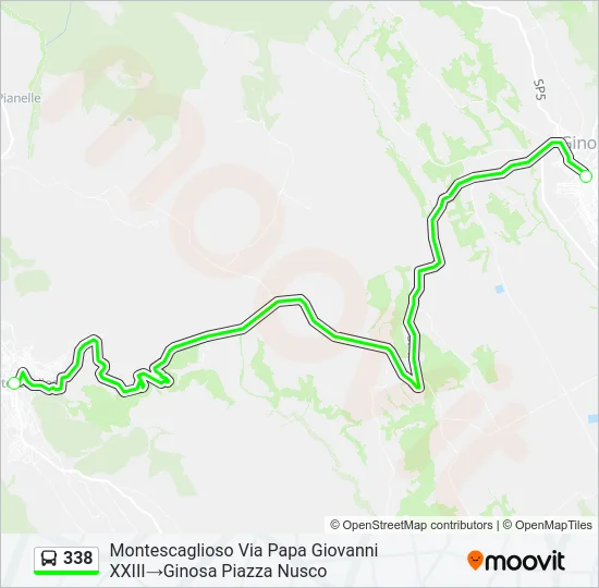 Percorso linea bus 338