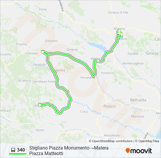 340 bus Line Map