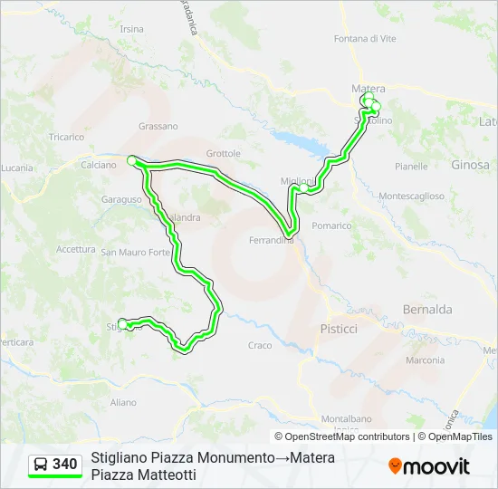 340 Bus Line Map