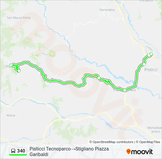 340 Bus Line Map