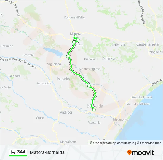 344 Bus Line Map