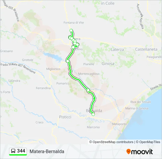 344 Bus Line Map