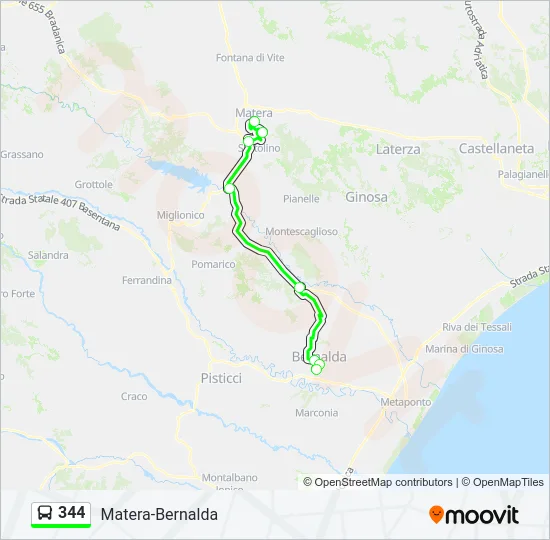 344 Bus Line Map