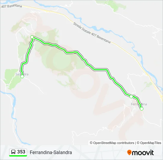 353 Bus Line Map