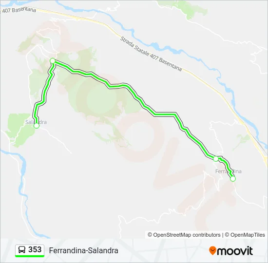 Percorso linea bus 353