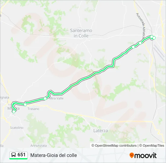 651 Bus Line Map