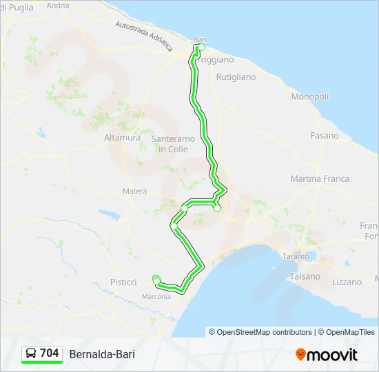 704 Bus Line Map