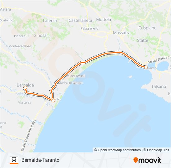 BERNALDA-TARANTO bus Line Map