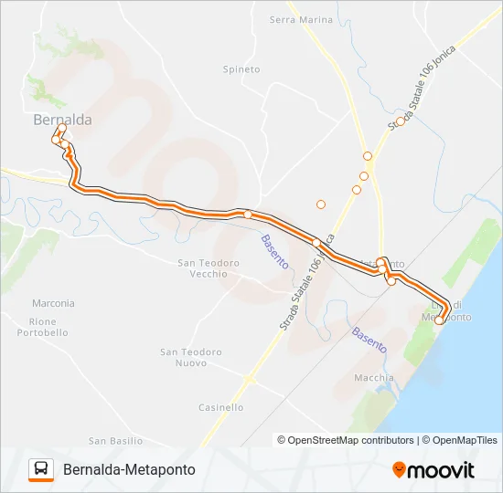 BERNALDA-METAPONTO Bus Line Map