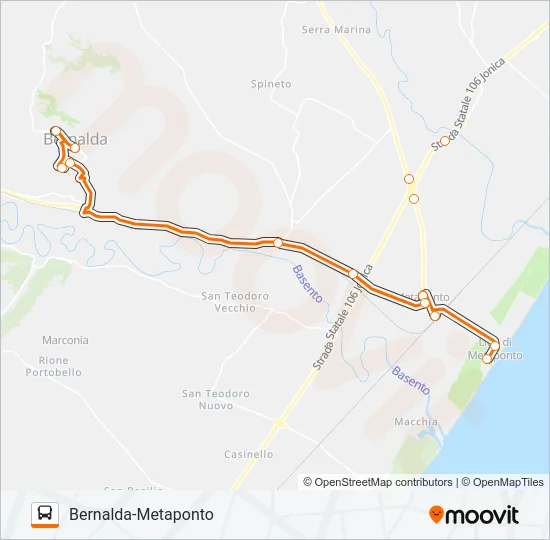 BERNALDA-METAPONTO Bus Line Map