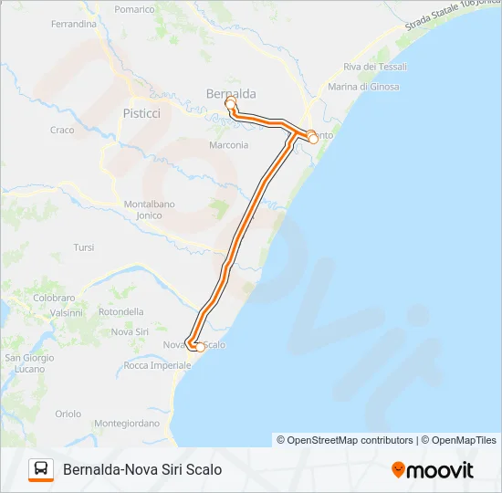 BERNALDA-NOVA SIRI SCALO Bus Line Map