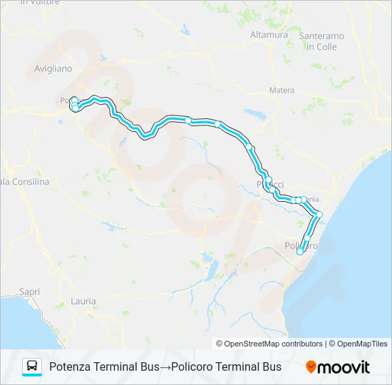 POLICORO-POTENZA Bus Line Map