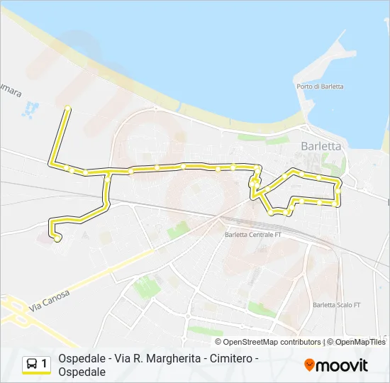 1 Bus Line Map