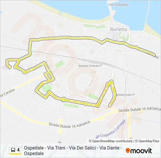 Percorso linea bus 4