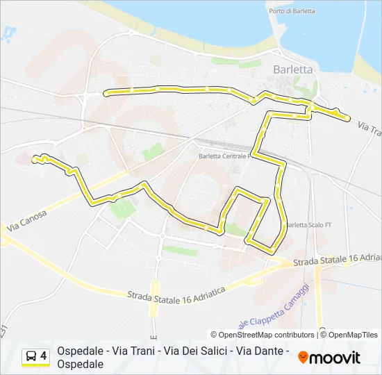 Percorso linea bus 4