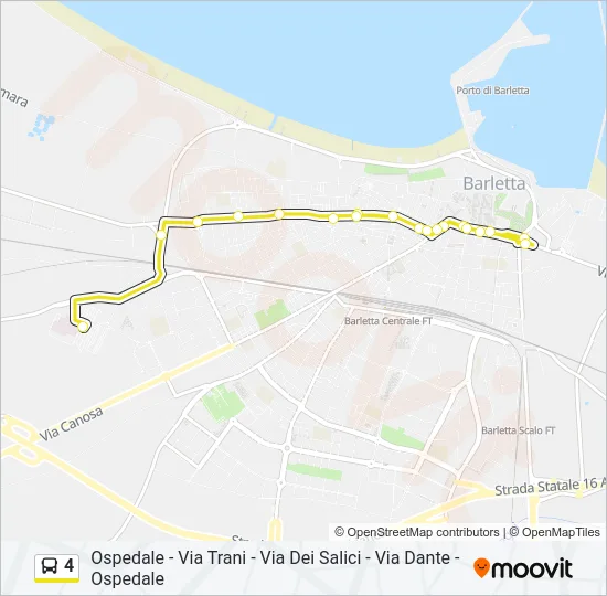 Percorso linea bus 4