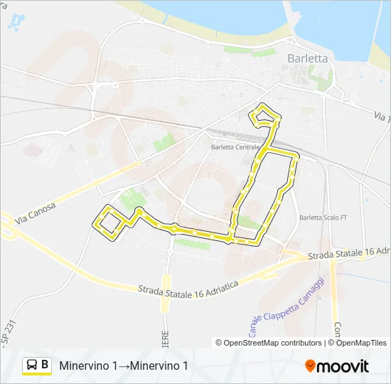 B Bus Line Map