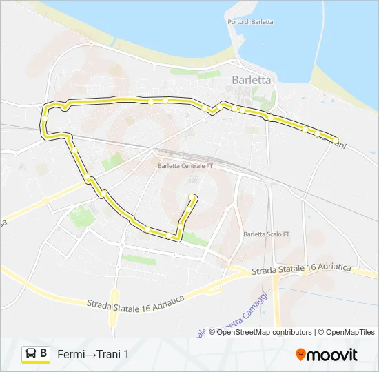 B Bus Line Map