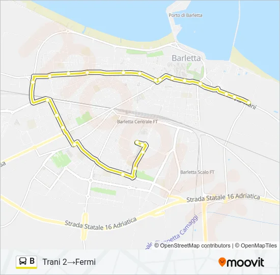 B Bus Line Map