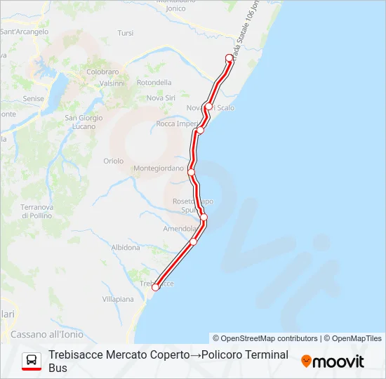 POLICORO-TREBISACCE Bus Line Map