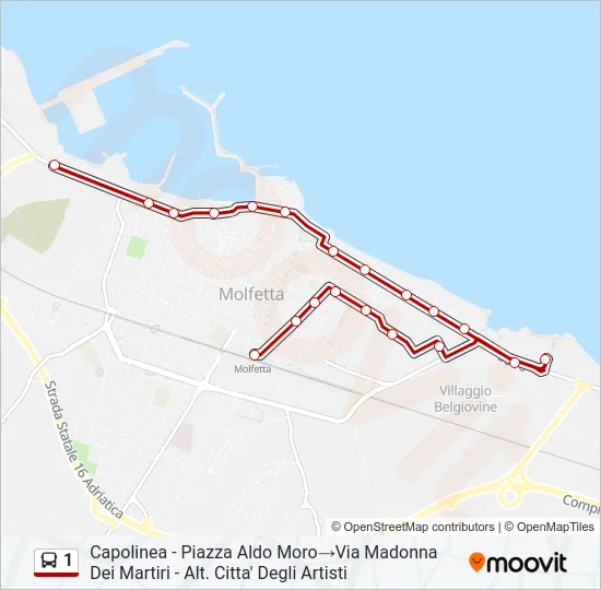 1 Bus Line Map