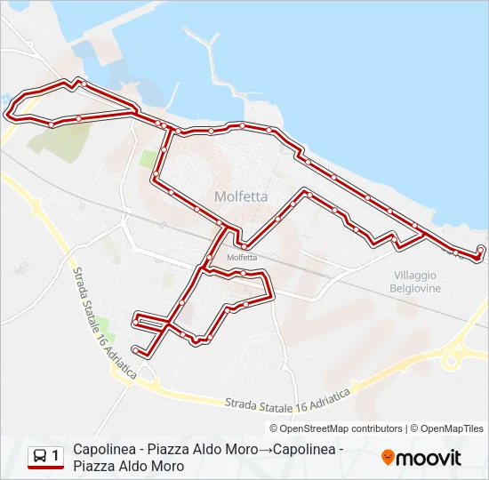 1 Bus Line Map