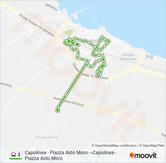 3 Bus Line Map