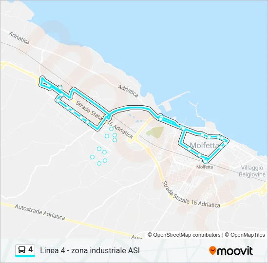 Percorso linea bus 4