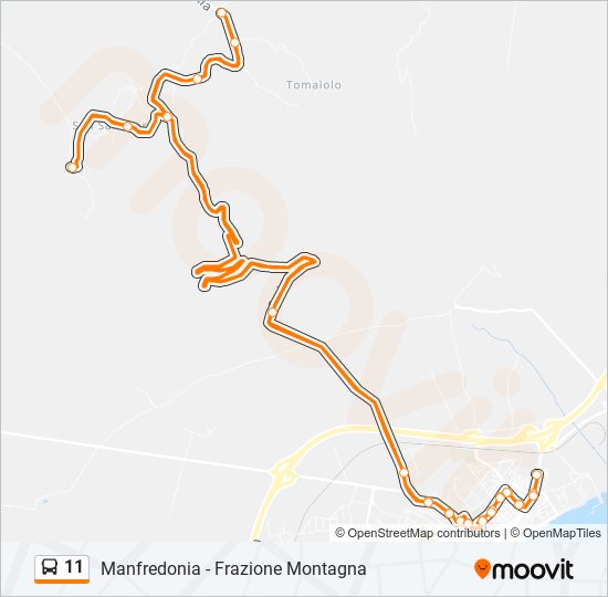 Percorso linea bus 11