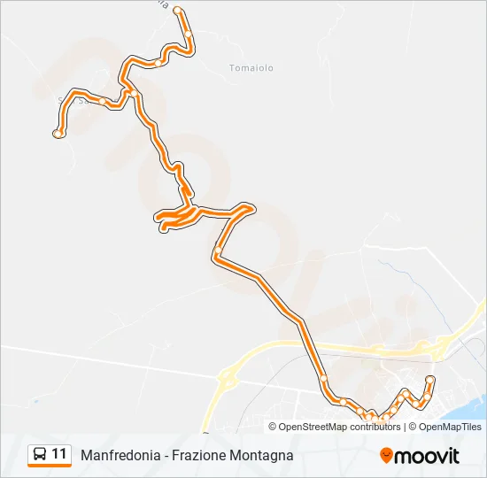 11 Bus Line Map