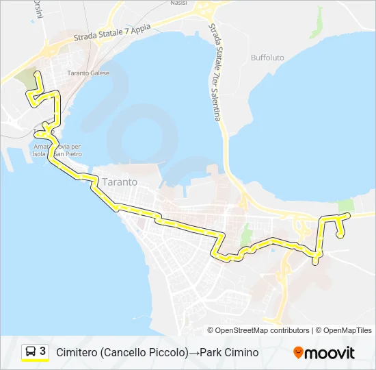 3 Bus Line Map