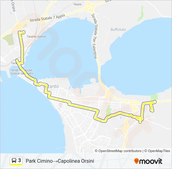 3 Bus Line Map