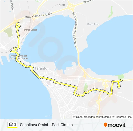 3 Bus Line Map