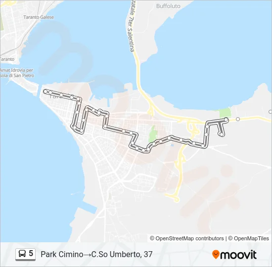 5 Bus Line Map
