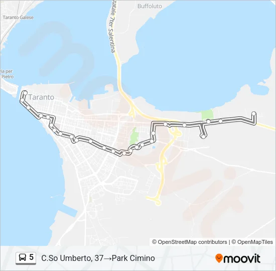 5 Bus Line Map
