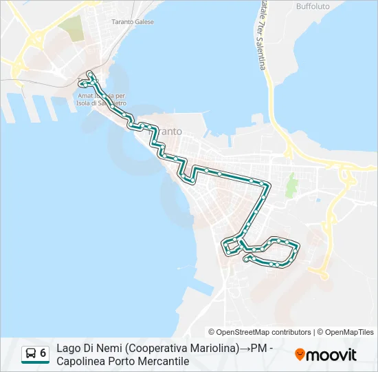 6 Bus Line Map
