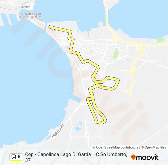 8 Bus Line Map