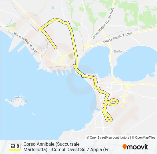 8 Bus Line Map