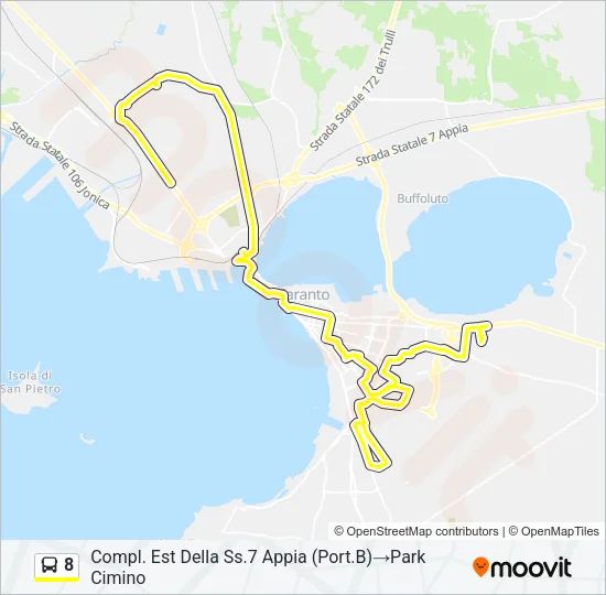 8 Bus Line Map